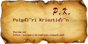 Polgári Krisztián névjegykártya